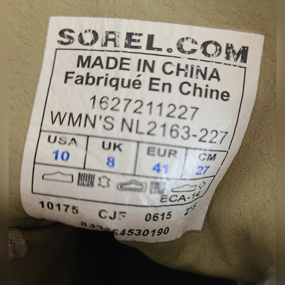Sorel Major Low Lace Up Ankle Boot Beige Canvas / Leather NL2163 Size US 10 - Picture 7 of 7